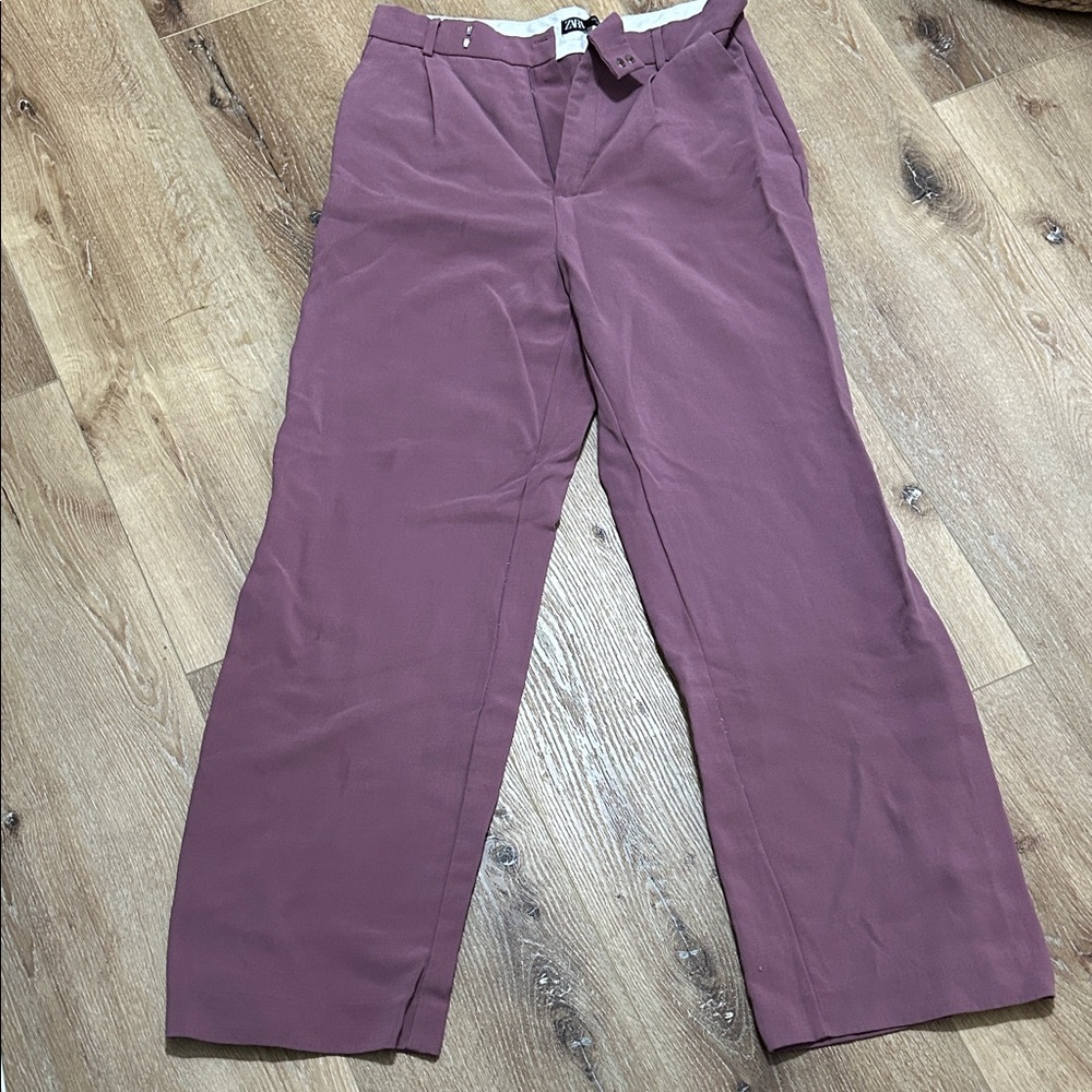 Zara Mauve High-Waisted Trousers